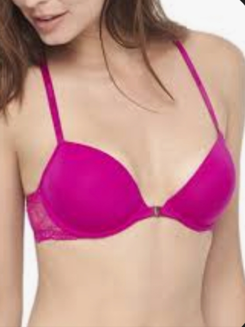 Fushia Front Close, Racerback, Lightly Lined, Underwire Bra 34A